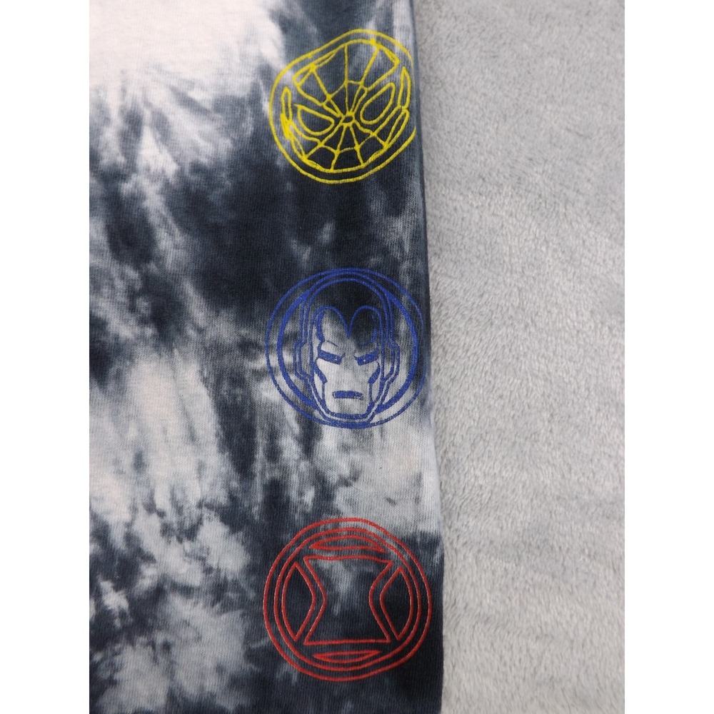 Marvel Tie Dye Long Sleeve Shirt Men's Size M Black/White/Multi Super Heroes - Picture 11 of 16